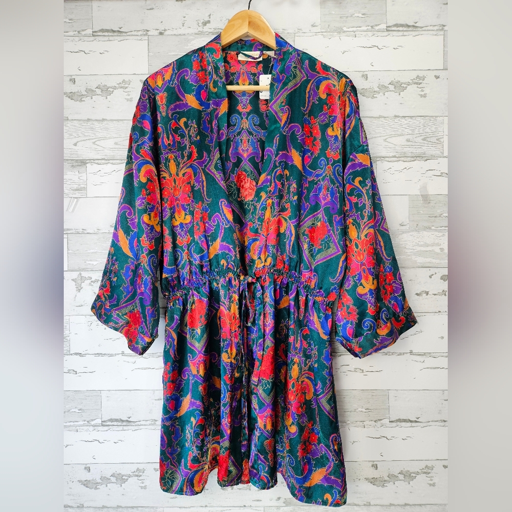 Victorias Secret‎ Vintage Gold Label Kimomo Robe M/L Floral Feminine